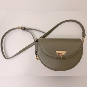 Melie Bianco Olive Half Moon Crossbody Bag